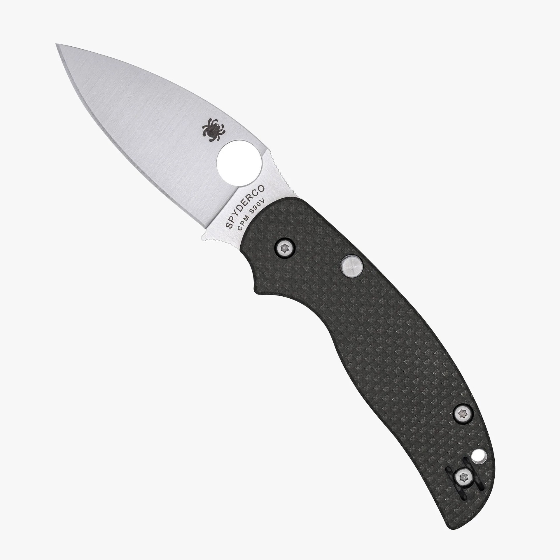 Spyderco Sage 6 Button Lock knife on gray background