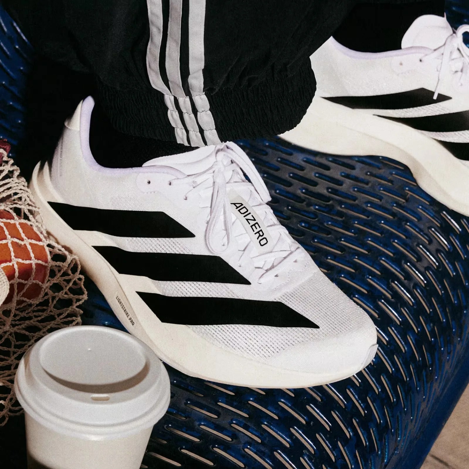 white adidas running shoe