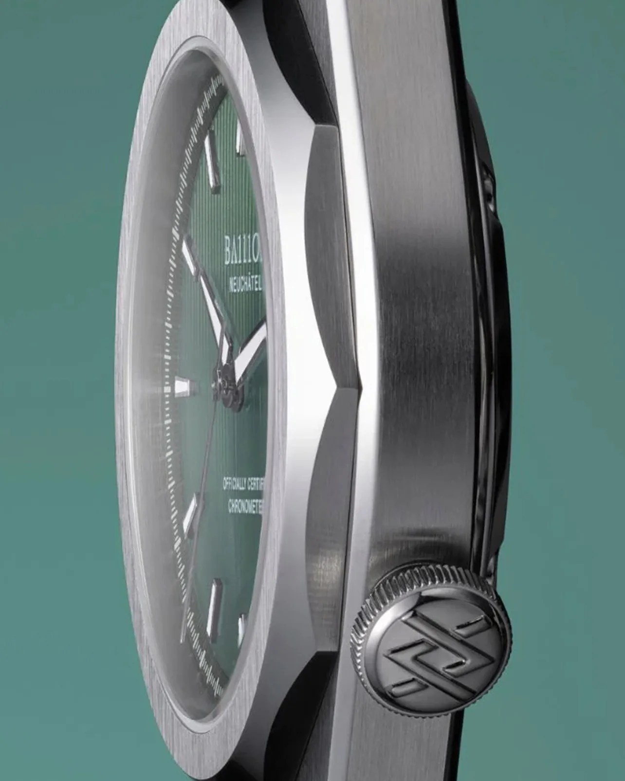 the side view of a steel watch