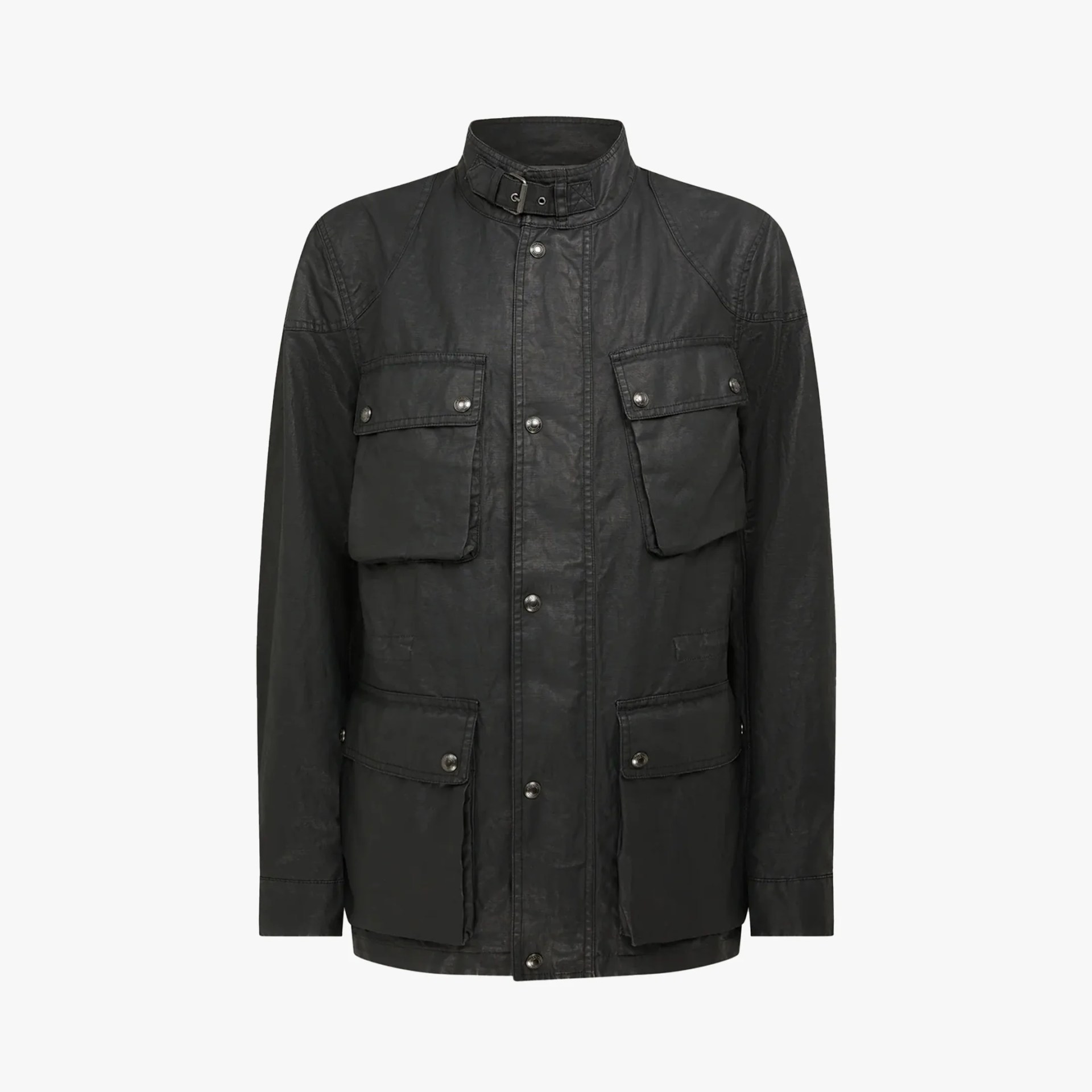 a black Belstaff moto jacket