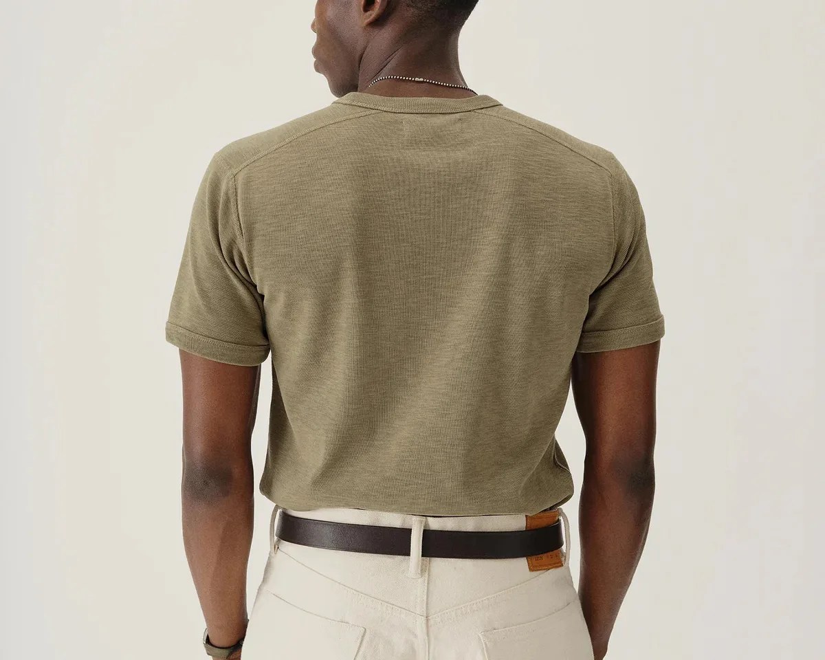 The back of a green t-shirt