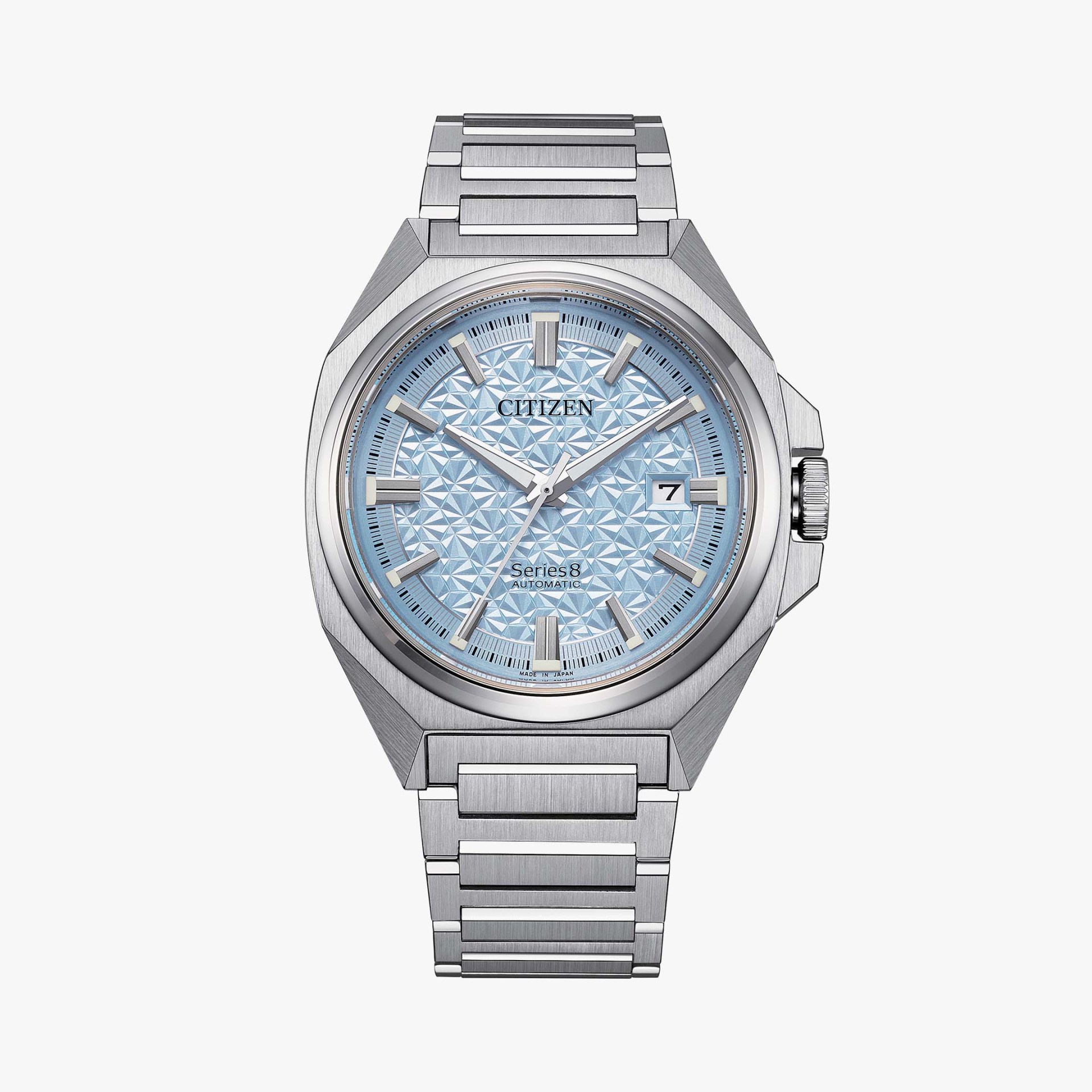 a blue Citizen series 8 watch