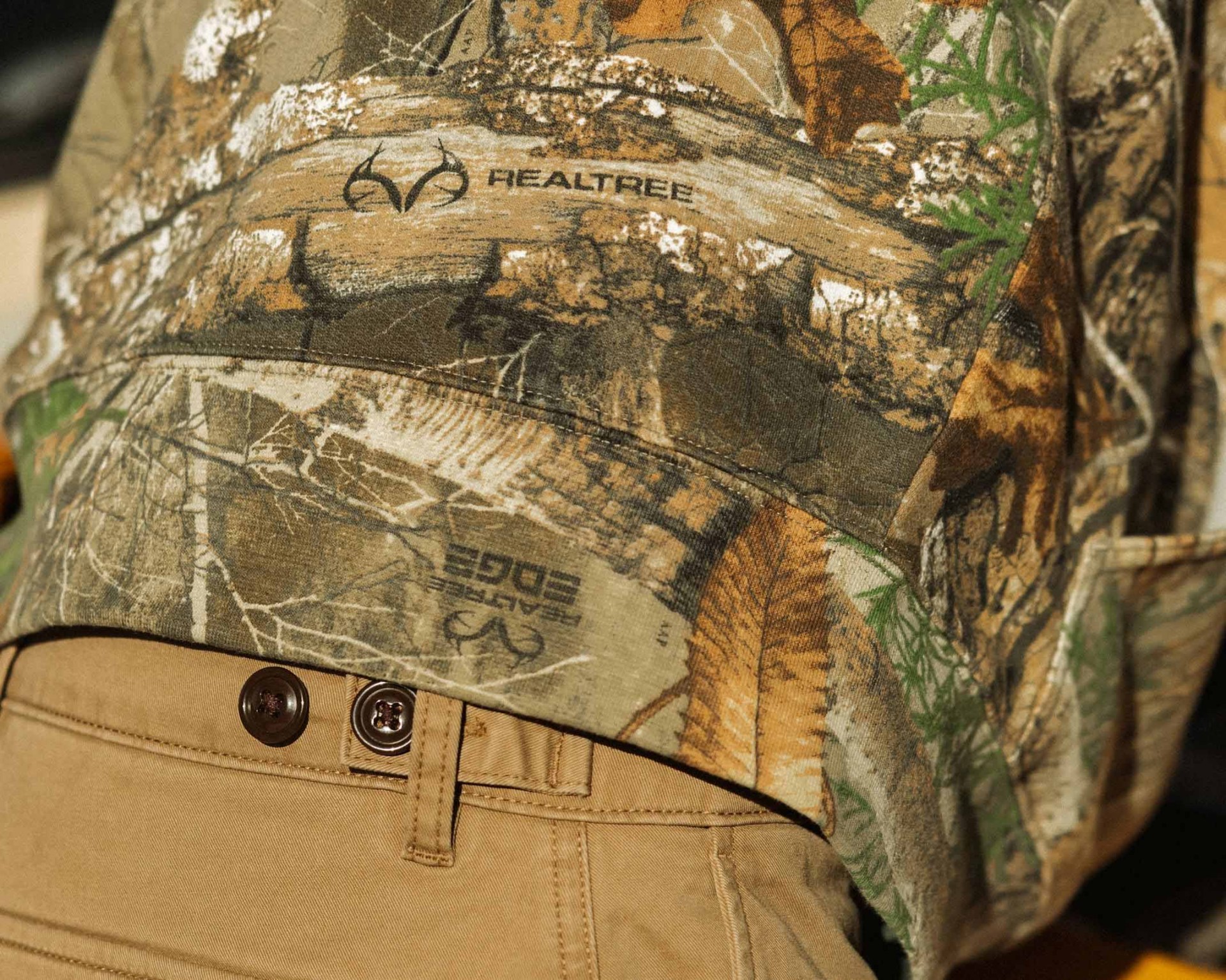back of a camo hoodie
