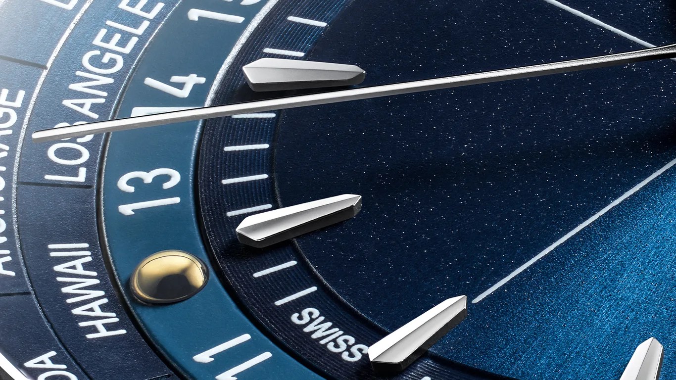 a closeup of a frederique constant watch dial