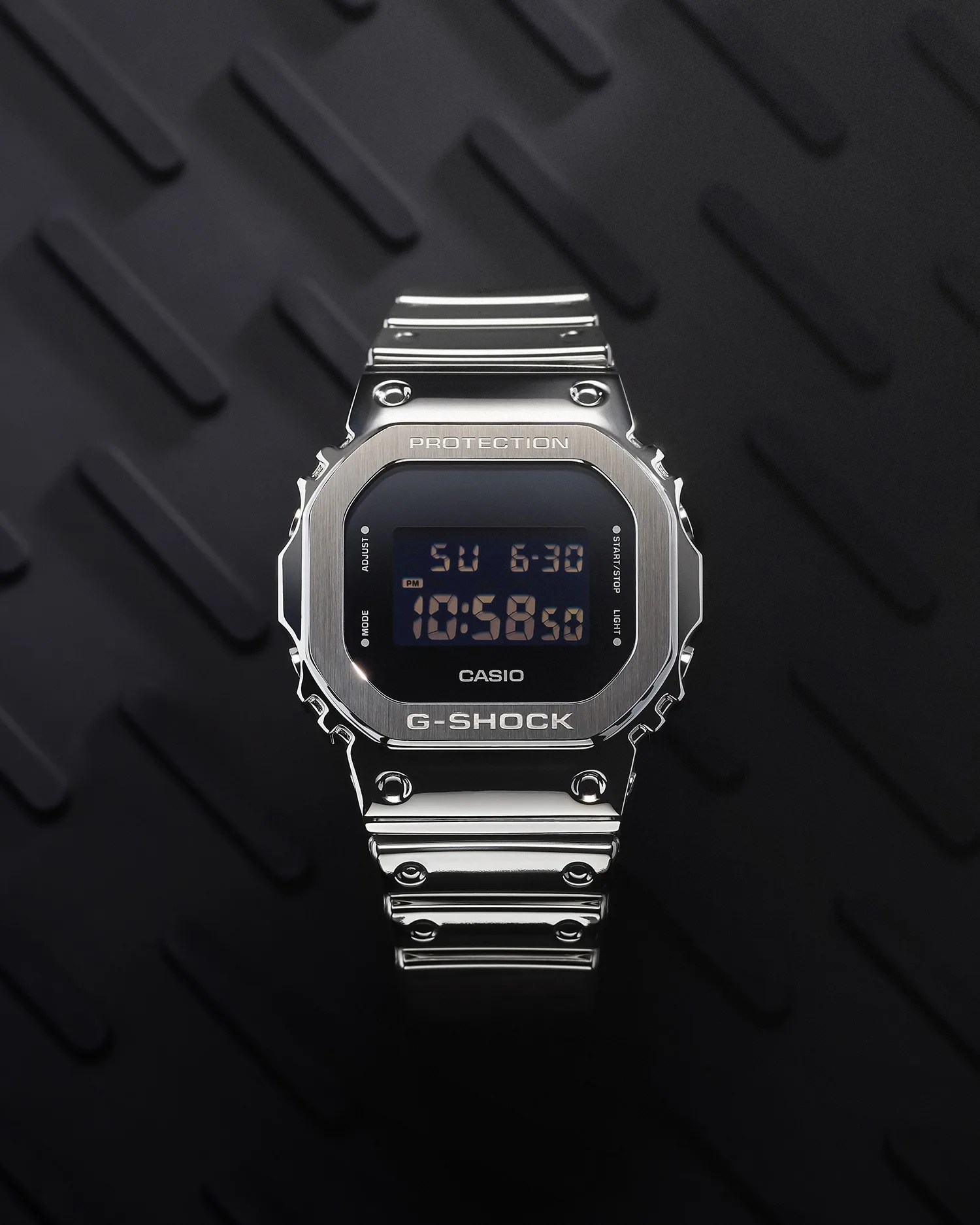 silver metallic watch