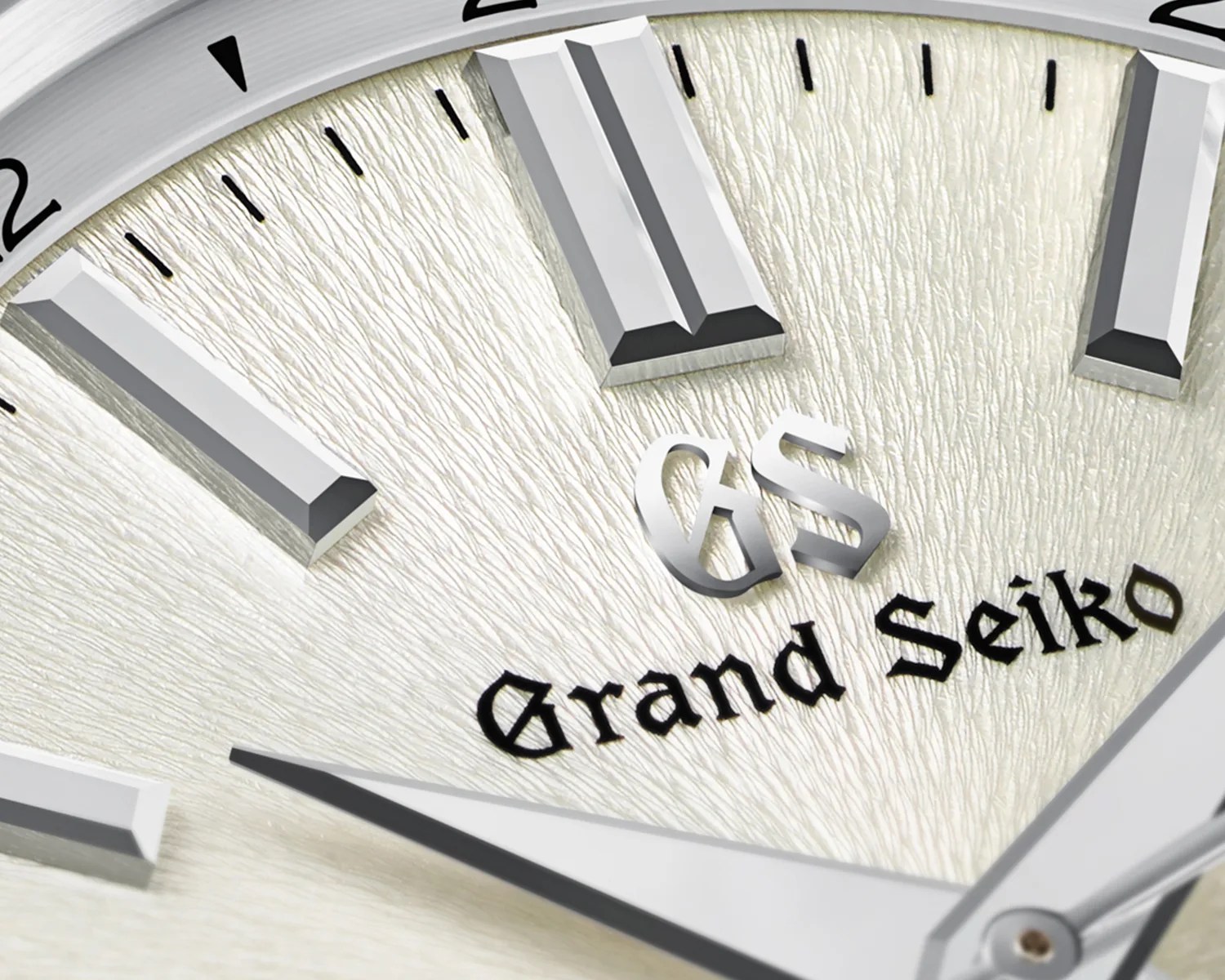 a closeup of a grand seiko watch dial