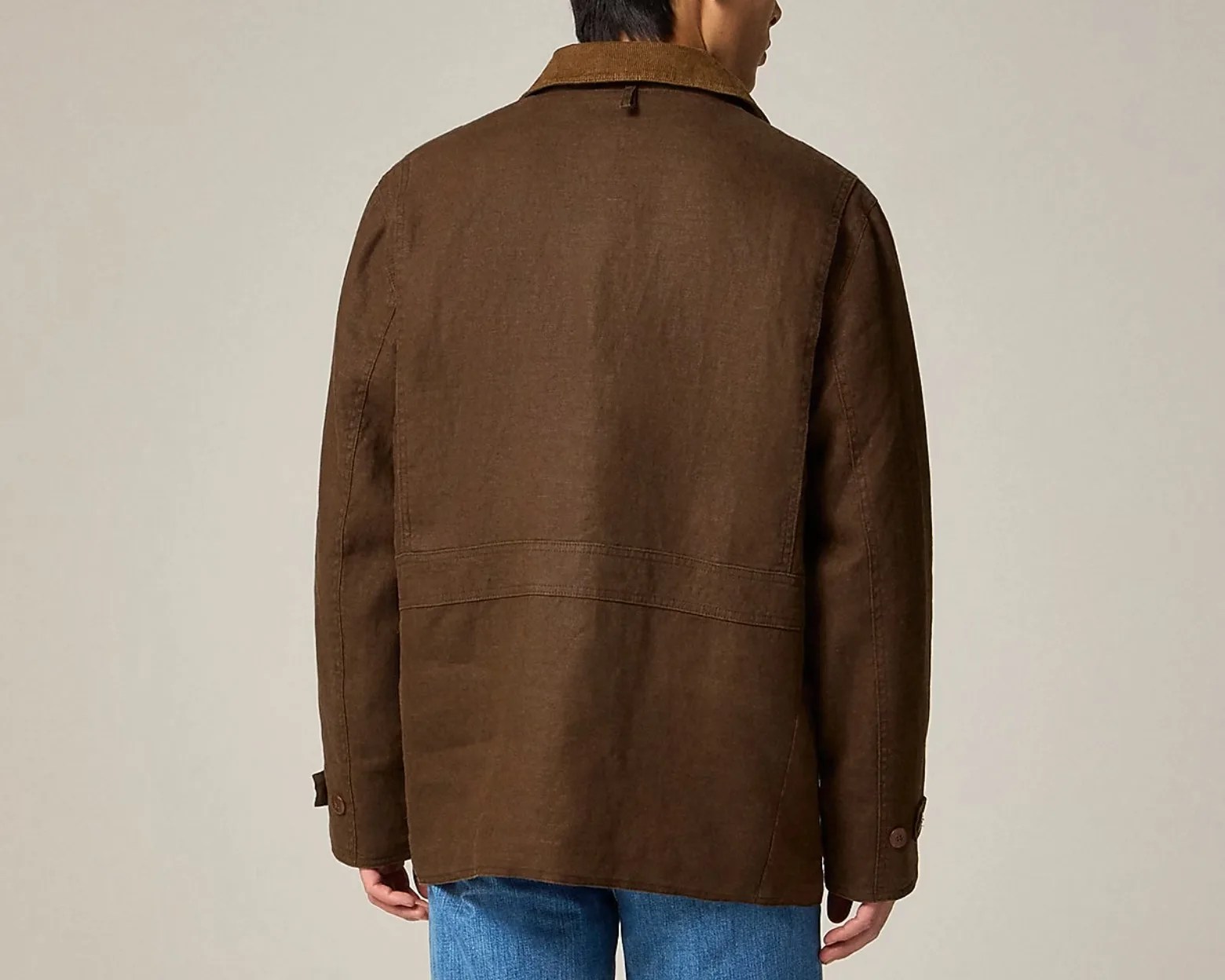 the back of a J.Crew barn jacket