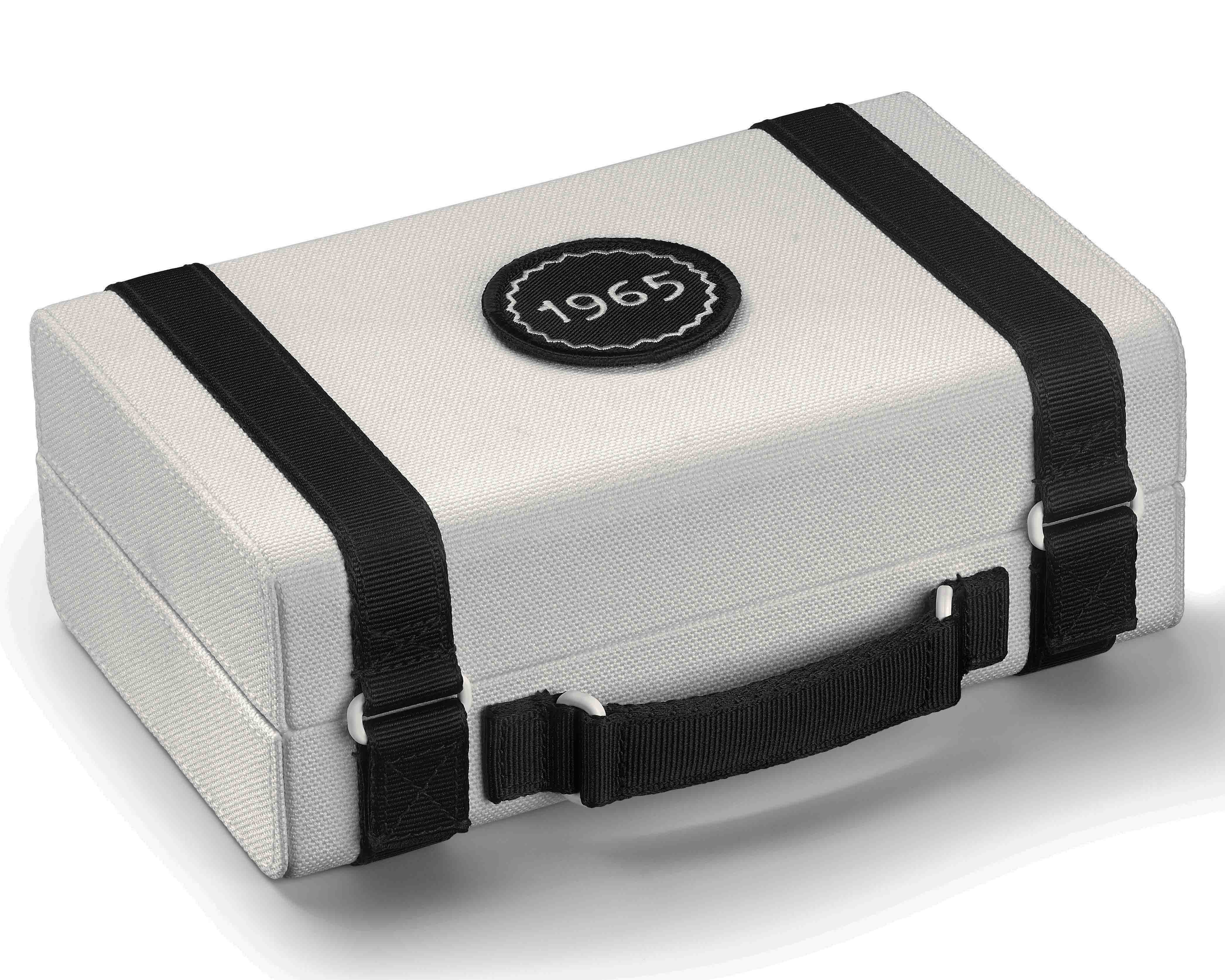 a white swatch moonswatch watch case
