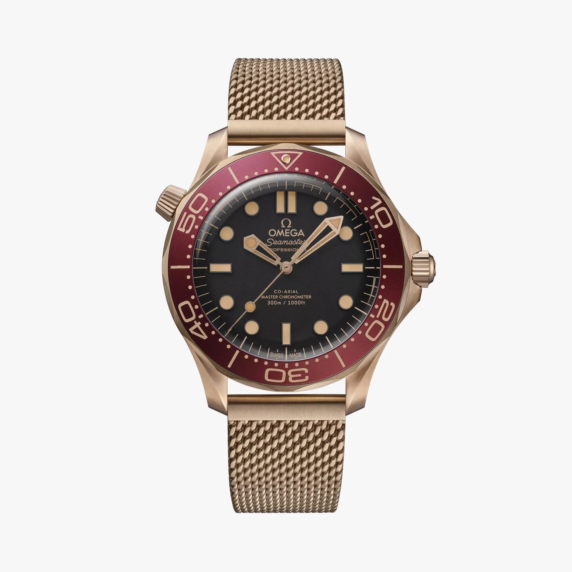 a gold omega seamaster 300m dive watch