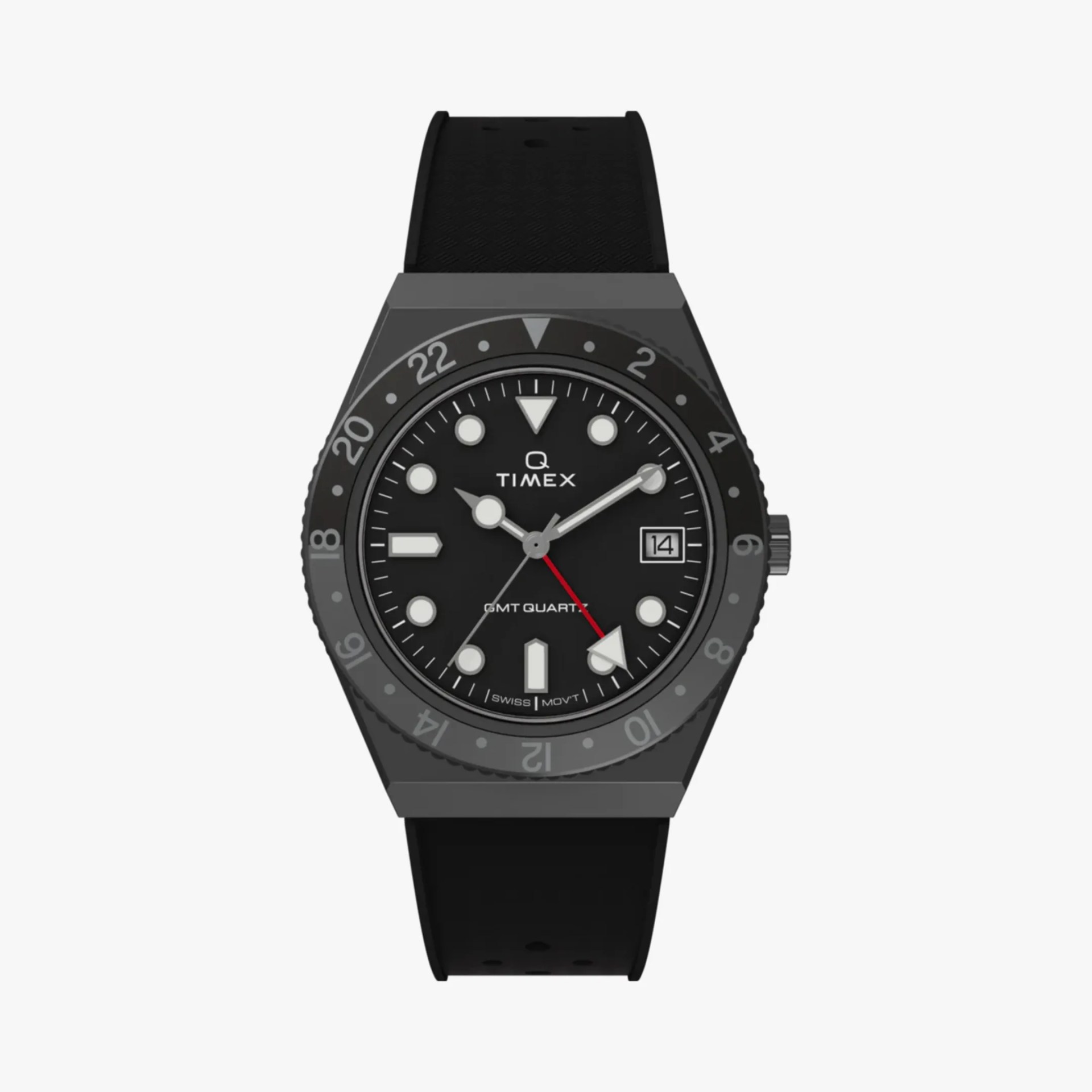 an all black timex GMT watch
