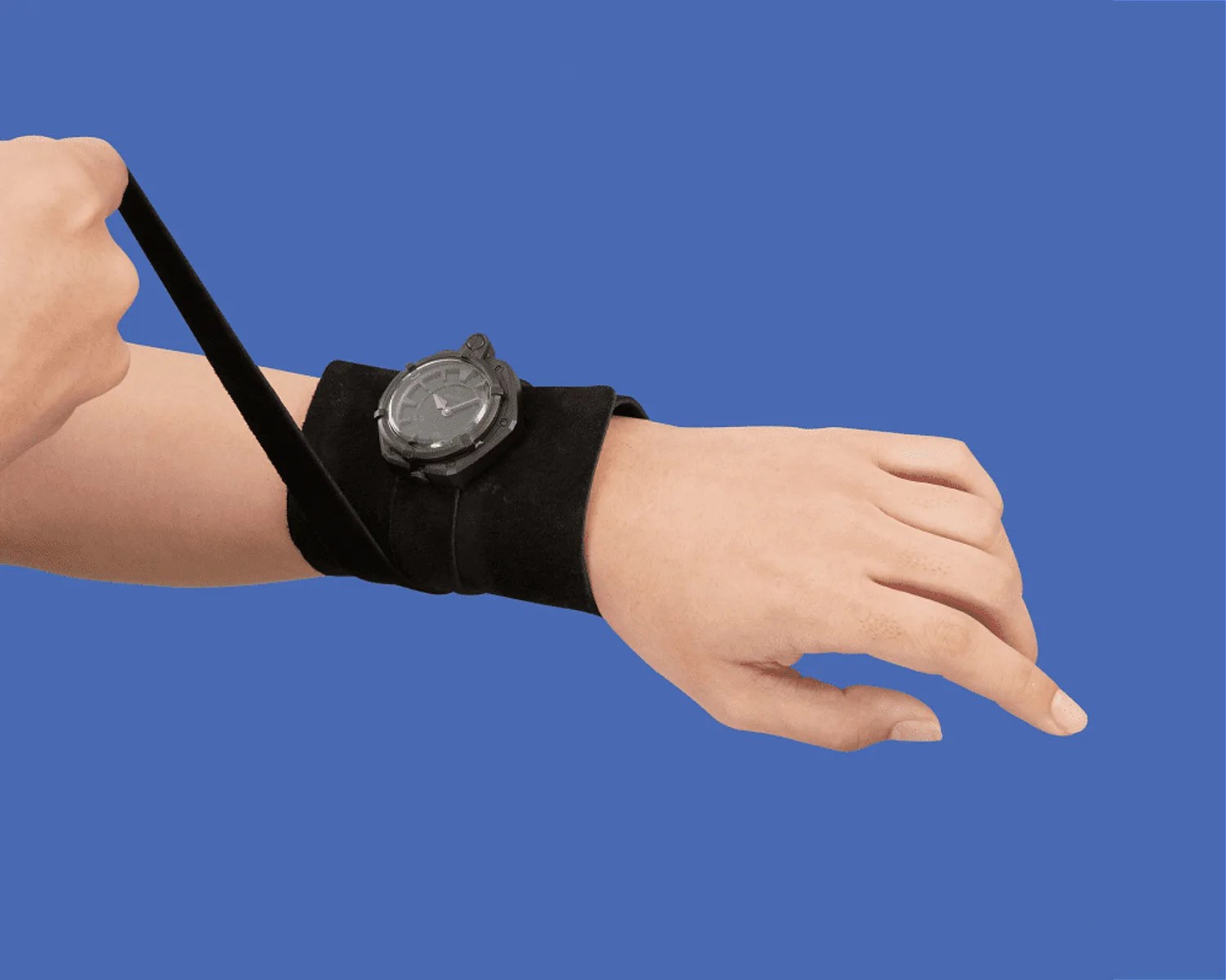 a seiko ninja watch on a persons wrist