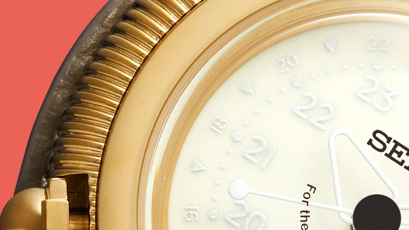 a closeup of a seiko tool watch