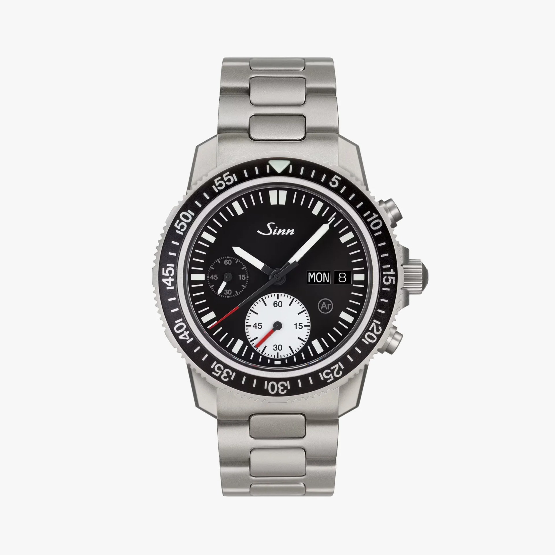 a steel dive watch with a black dial