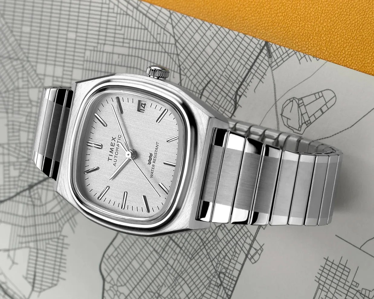 a silver timex watch