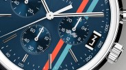 close up of a timex marlin chronograph dial