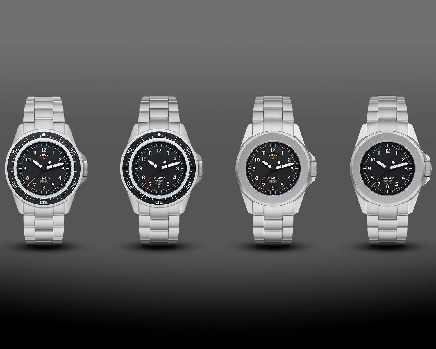 four Unimatic tool watches