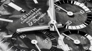 a closeup of a zenith chronograph watch dial