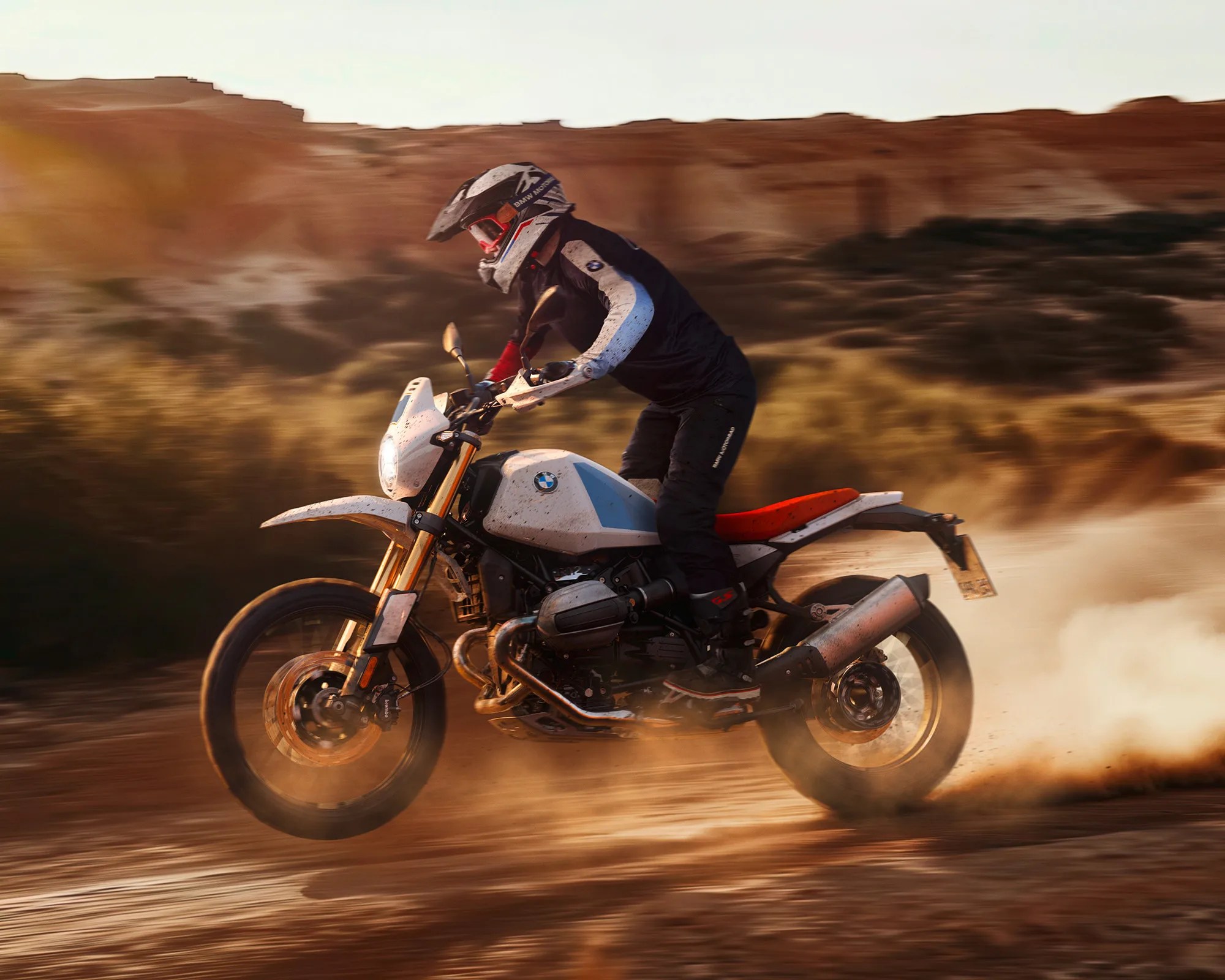 2026 BMW R 12 G/S motorcycle ridden through desert