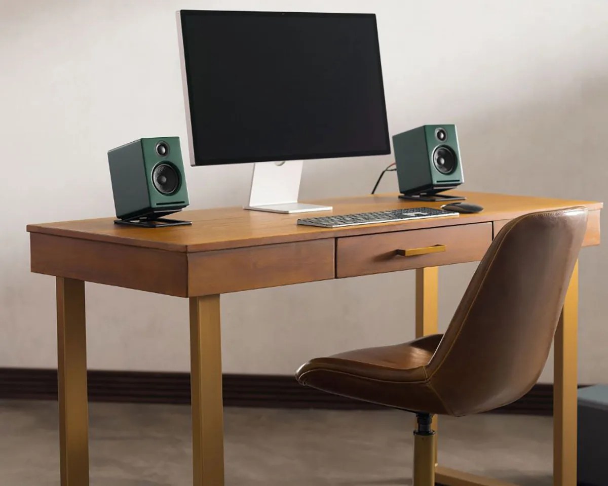 Audioengine A2+ desktop speakers in matte green