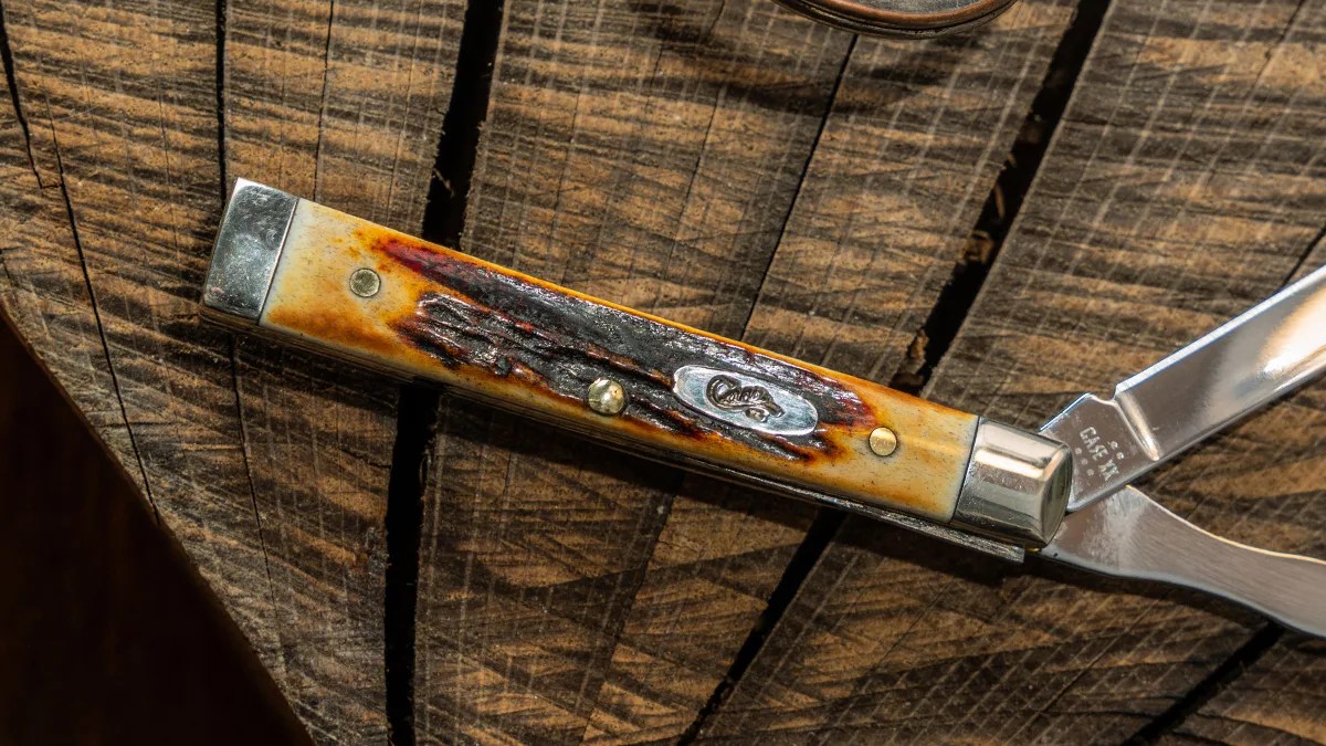 Closeup of Case Baby Doc knife handle