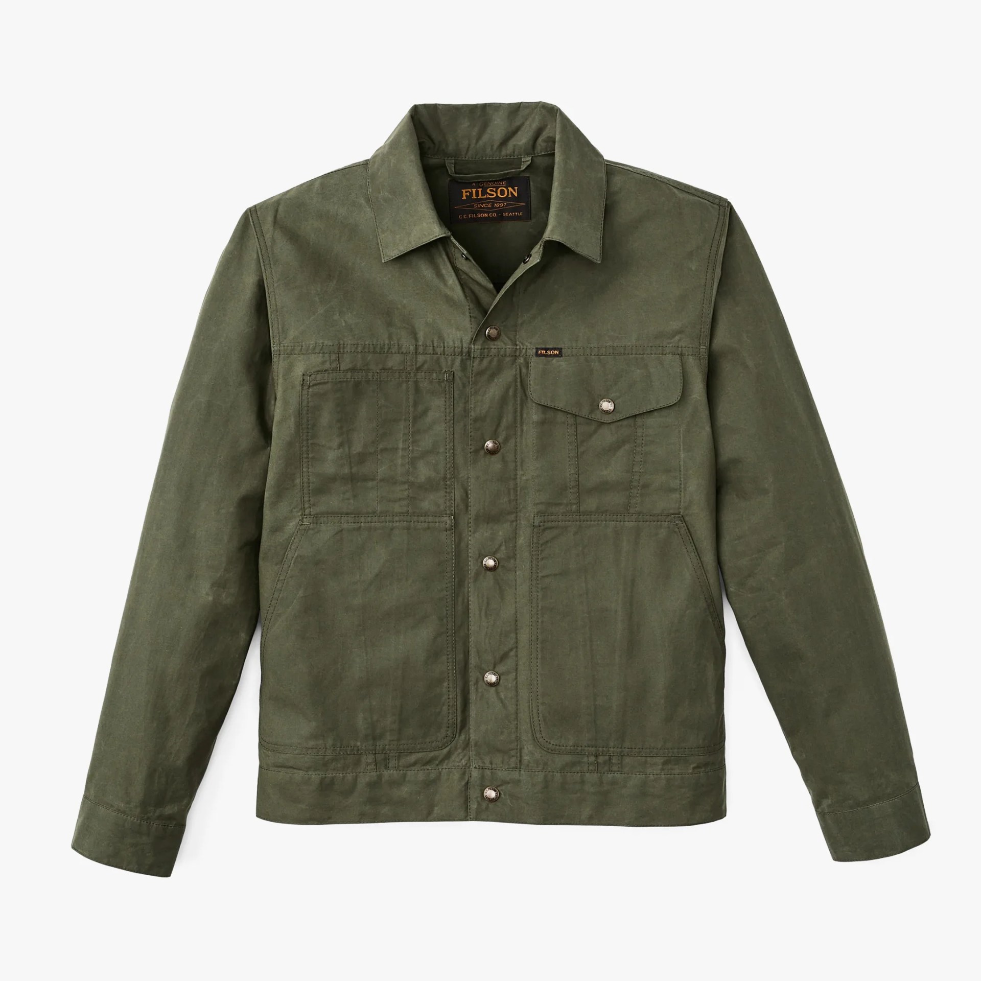 Filson Ranger Short Cruiser Jacket on gray background