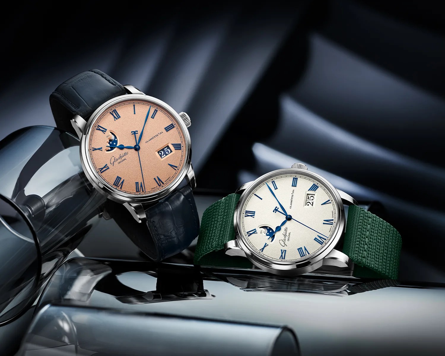 two glashutte original dress watches