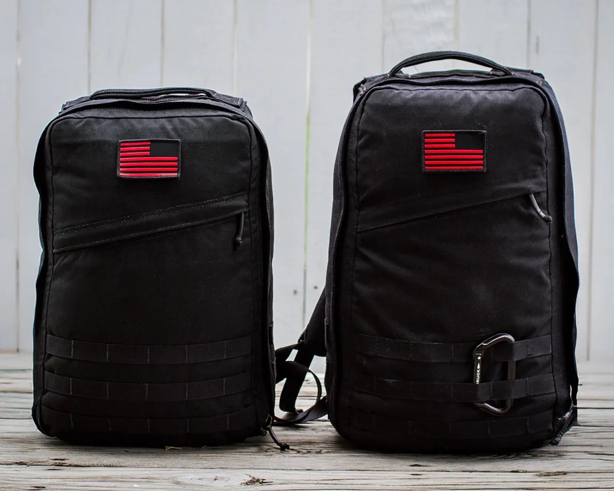 Two GoRuck GR1 USA Throwback backpacks side by side