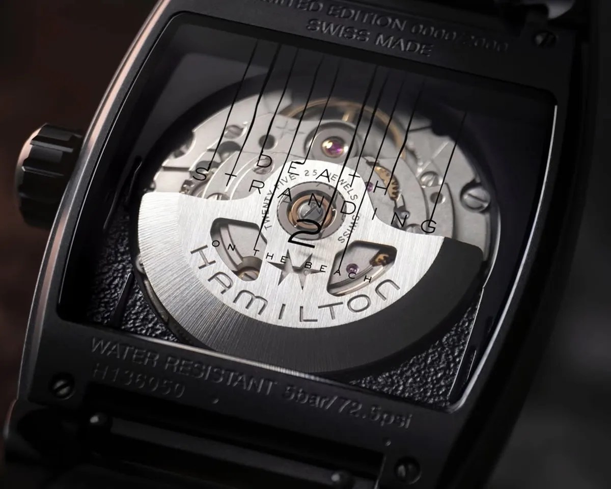 Caseback of Hamilton American Classic Boulton Death Stranding 2 Limited Edition watch