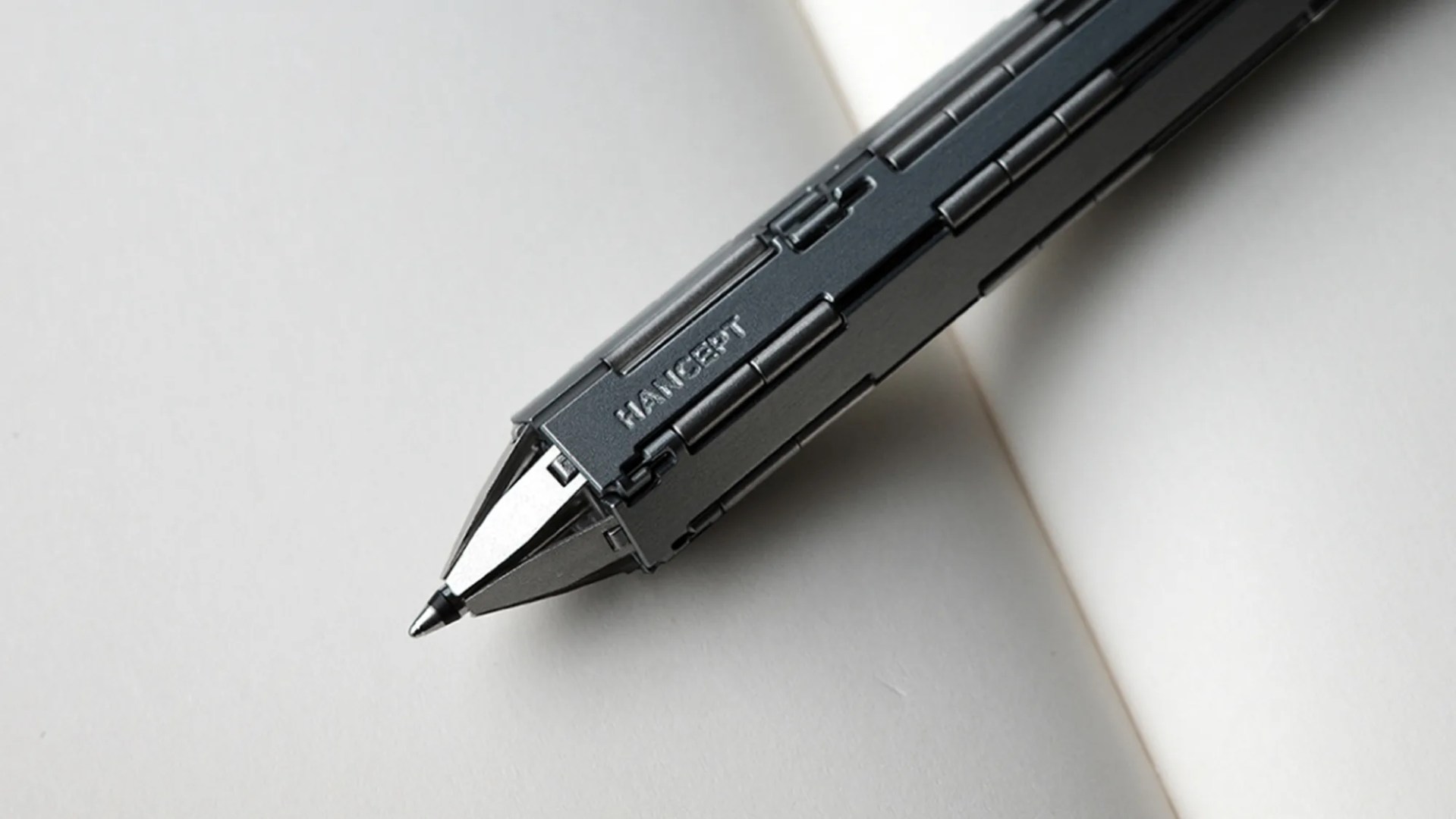 Hancept Zero Mk2 EDC Pen closeup on notebook