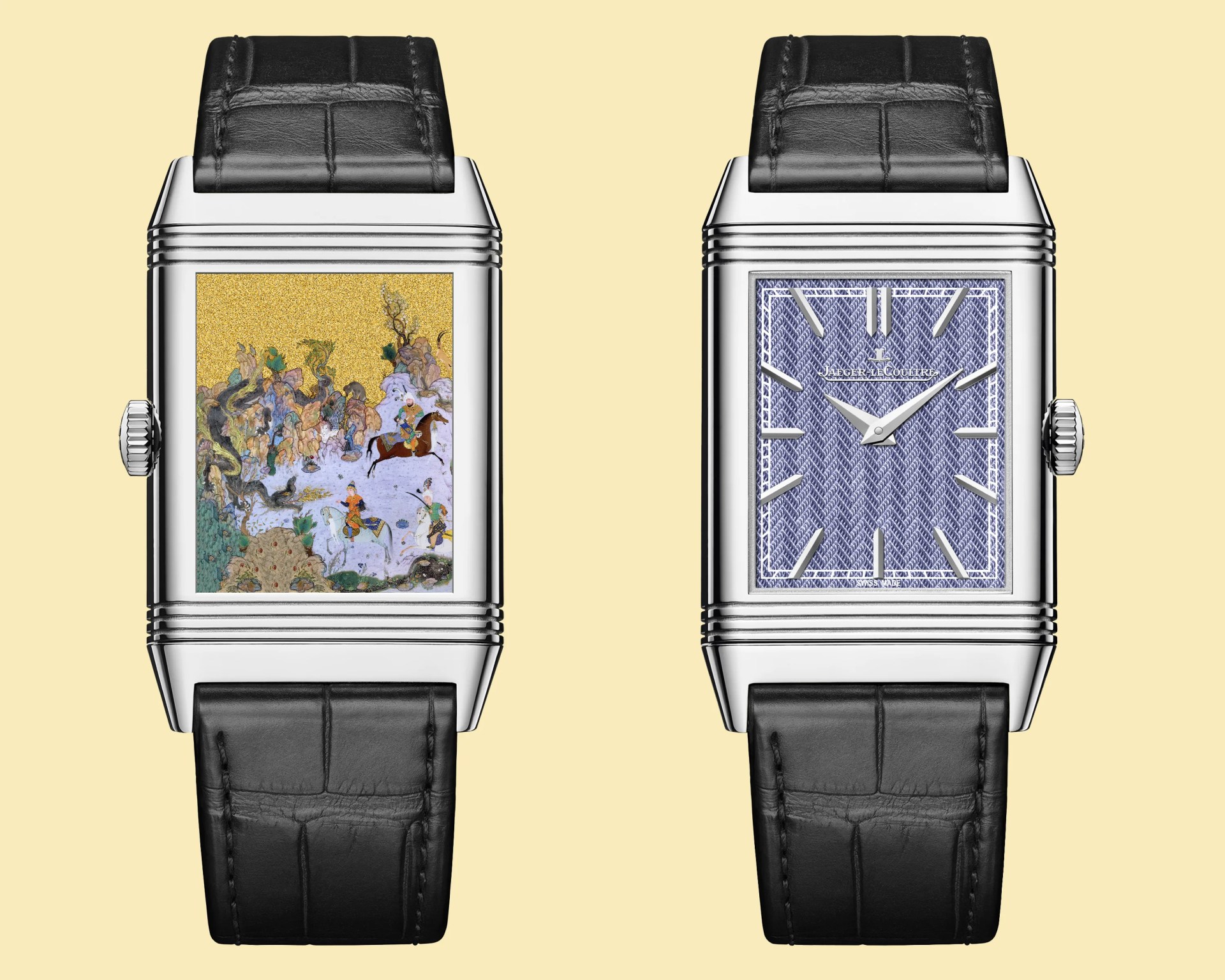 the front and back of a Jaeger LeCoultre reversible watch