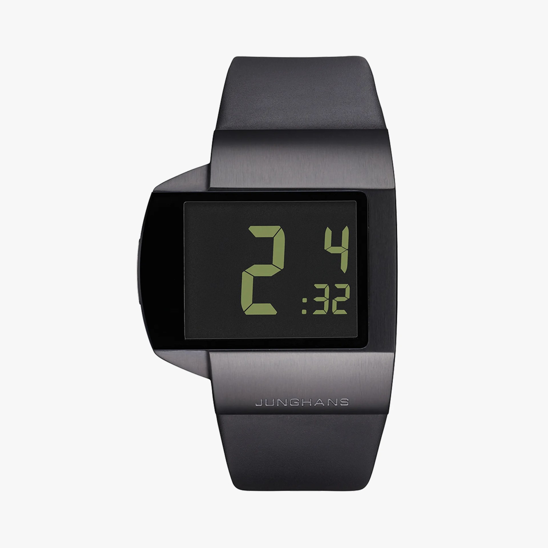 Junghans Mega Futura watch on gray background