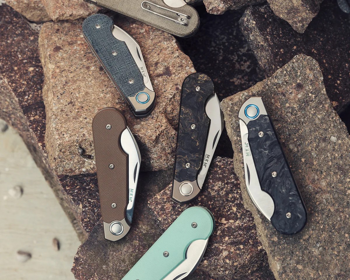 MKM Jaques knives closed on rocks