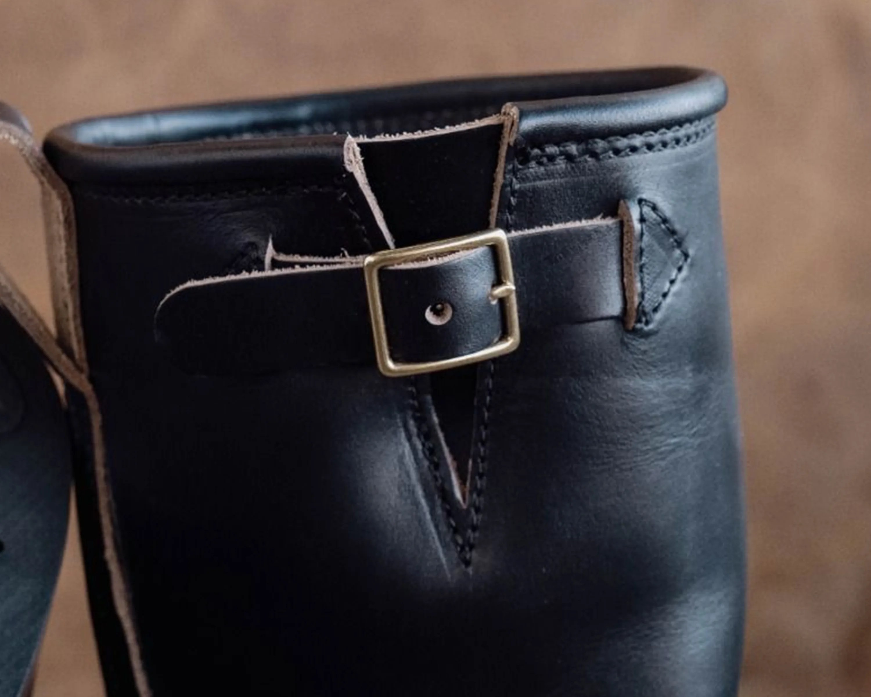 Closeup of Nicks x Parkhurst Brakeman engineer boots