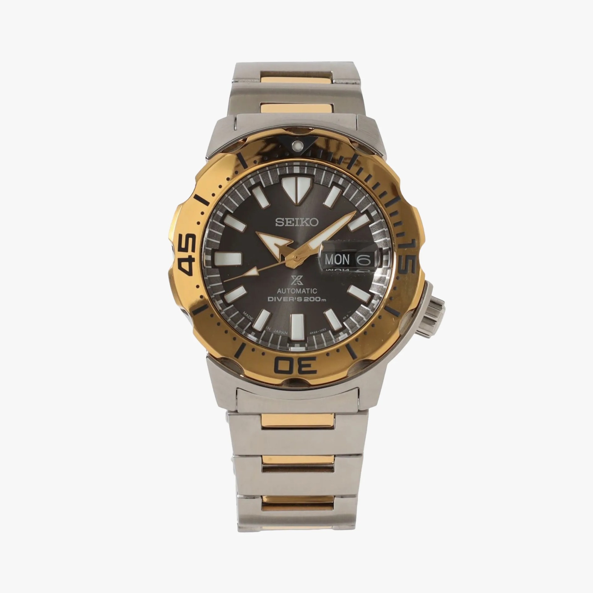 Seiko x Beams Prospex SKX781 Monster Dive Watch on gray background