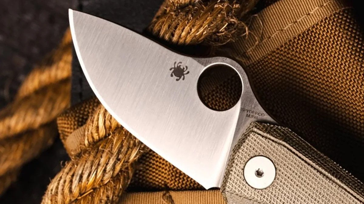 Closeup of Spyderco SpyNano Flash Batch knife blade