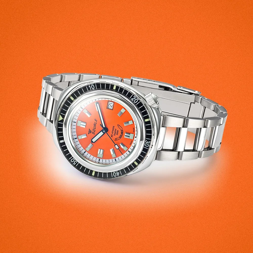 The Squale 2001 in reverse orange color