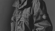 Closeup of Stone Island 4100022 Raso Gommato 3L Laser Camo Field Jacket