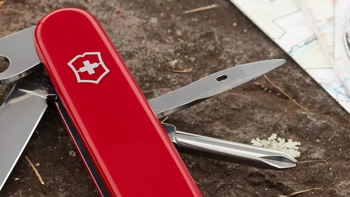 Closeup of Victorinox Swiss Army Knife Hiker awl