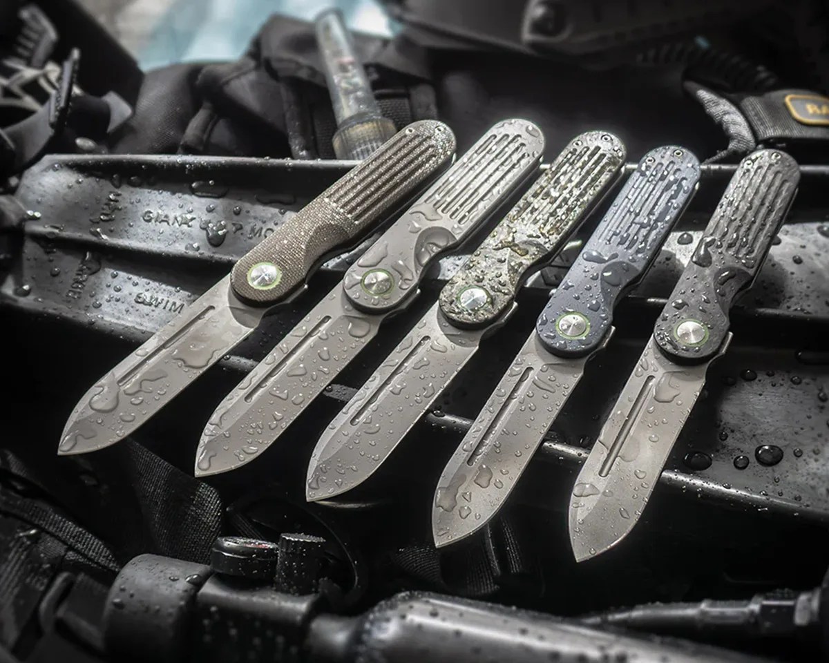 Terrain 365 Narwhal knives covered in water