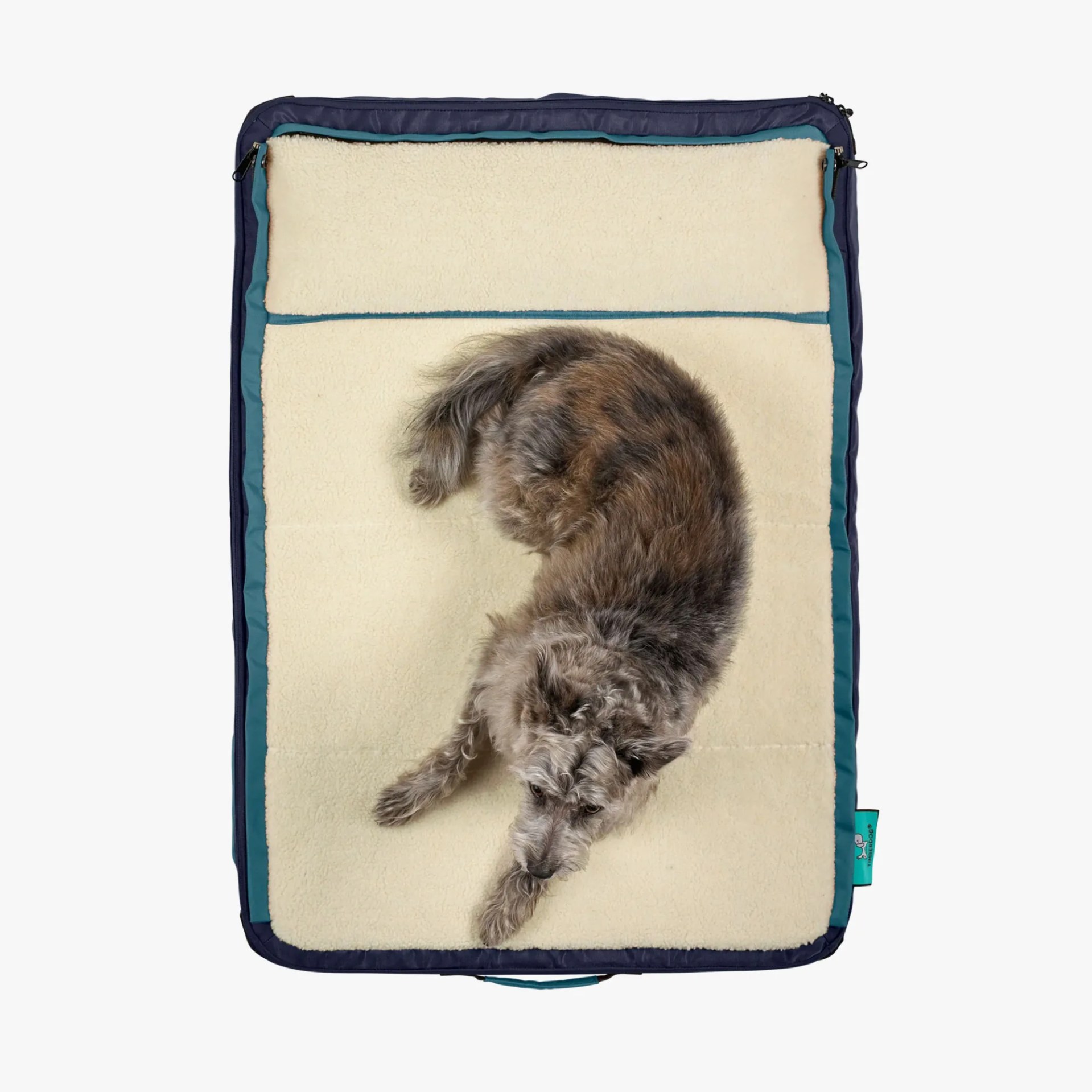 dog resting on Timberdog RuffRest Sporty bed