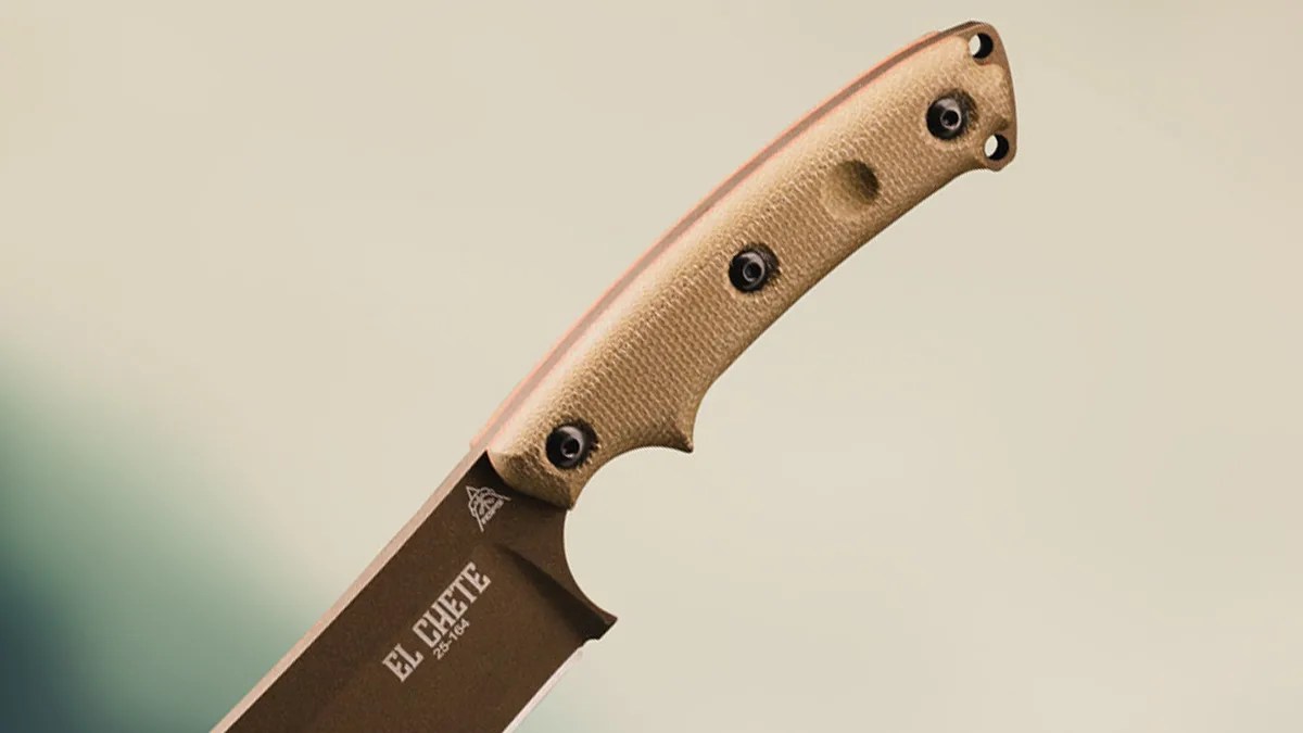 Closeup of Tops Knives El Chete Mini handle