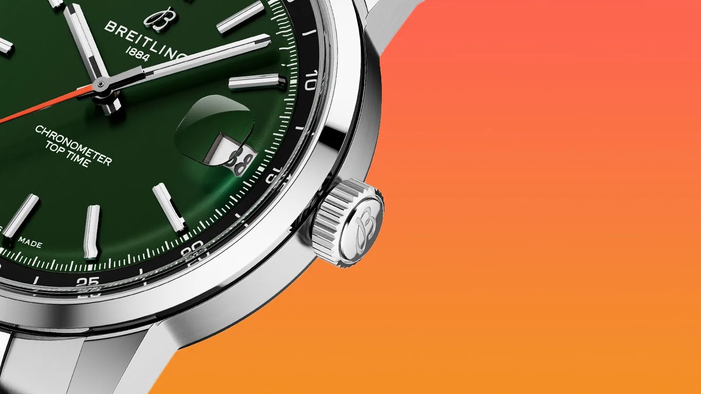 a closeup of a breitling watch