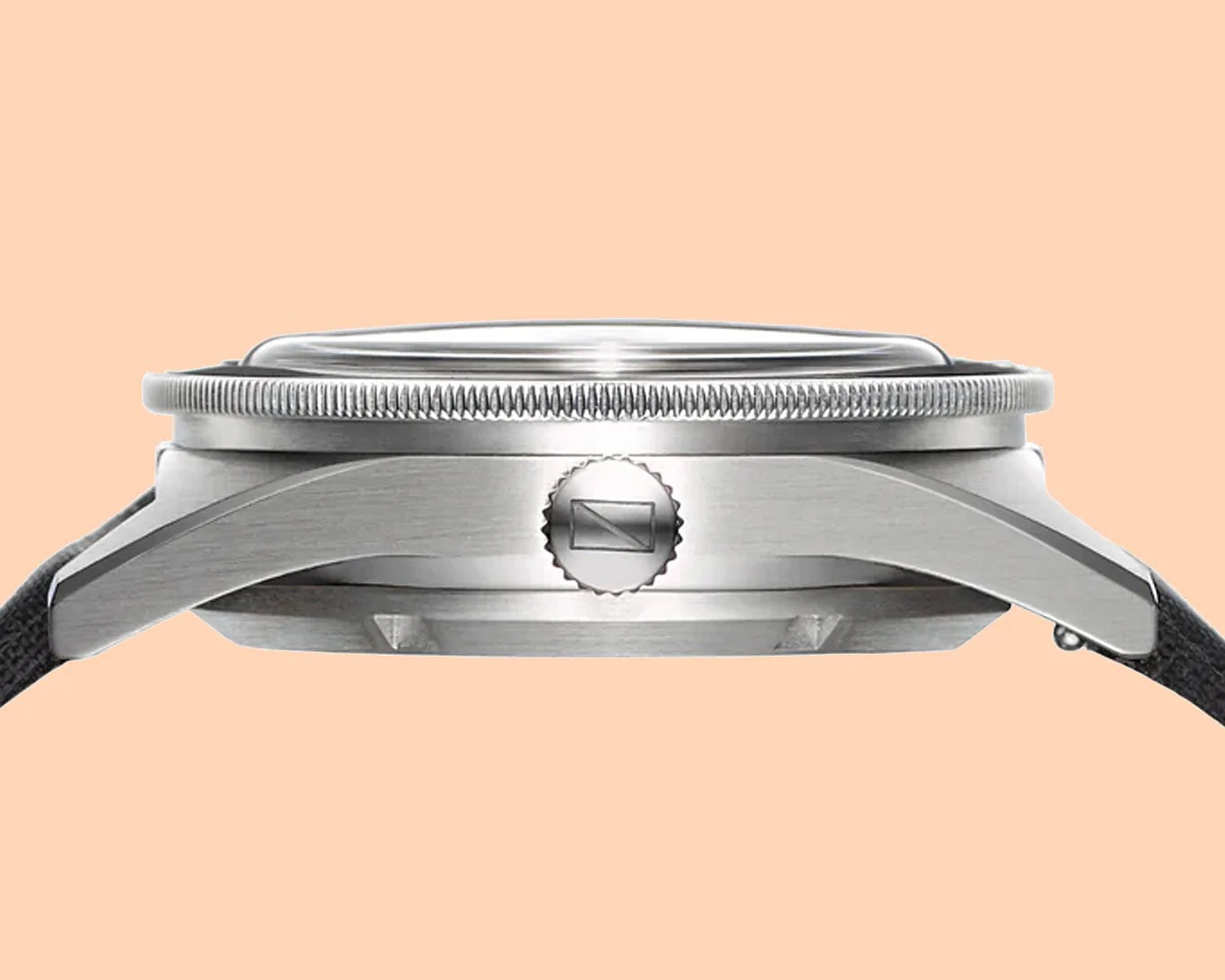 the side and crown of a dive watch