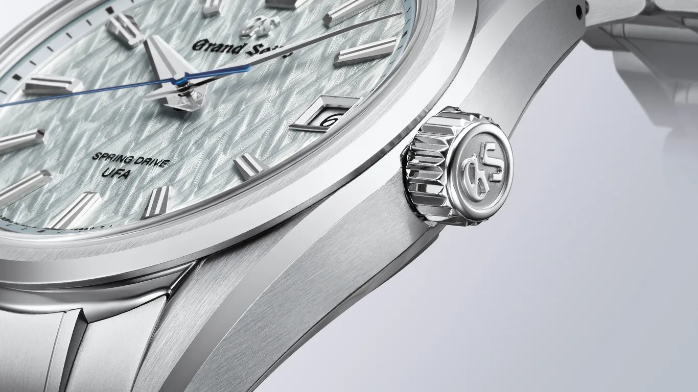 a closeup of a grand seiko spring drive watch