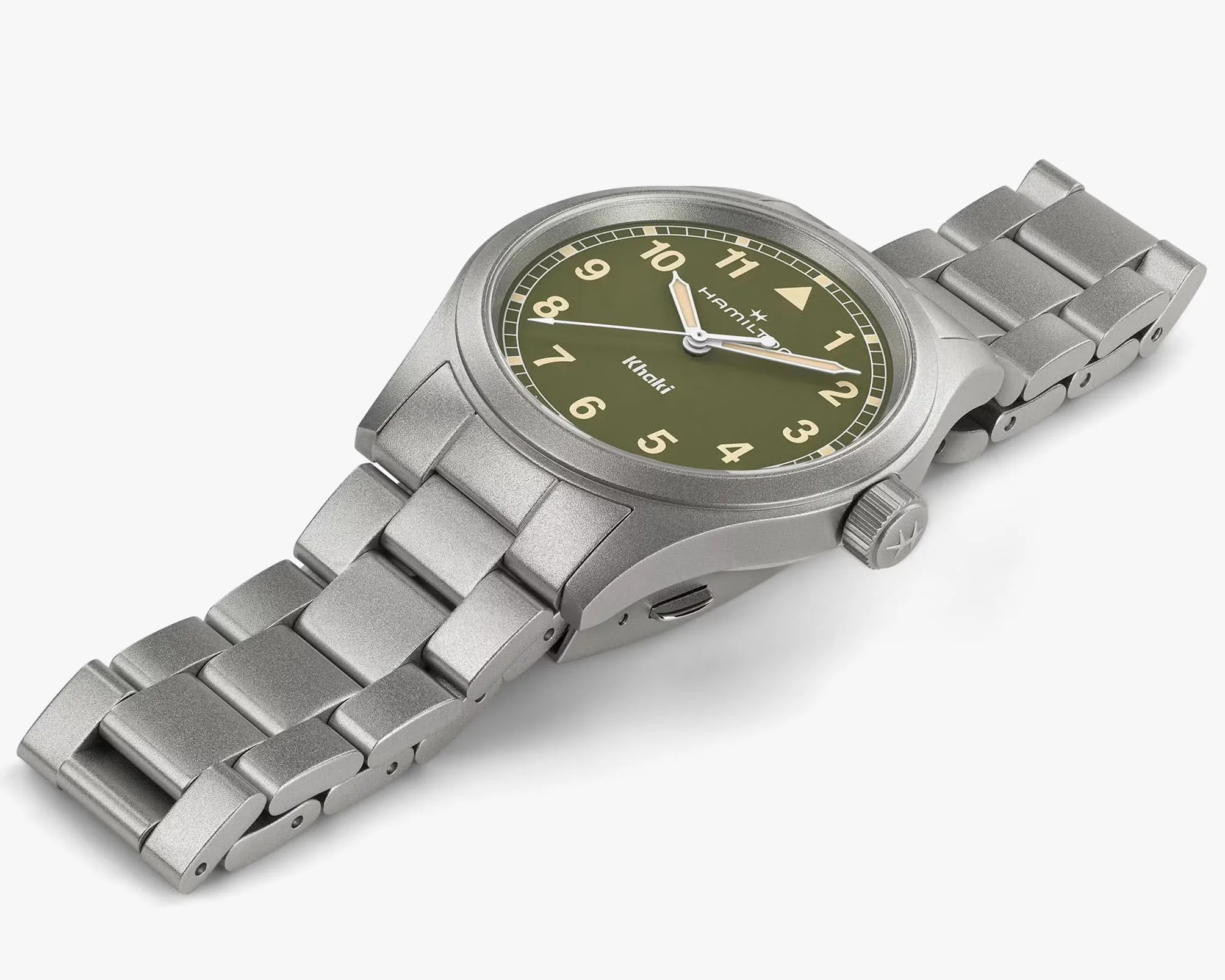 a green hamilton field watch