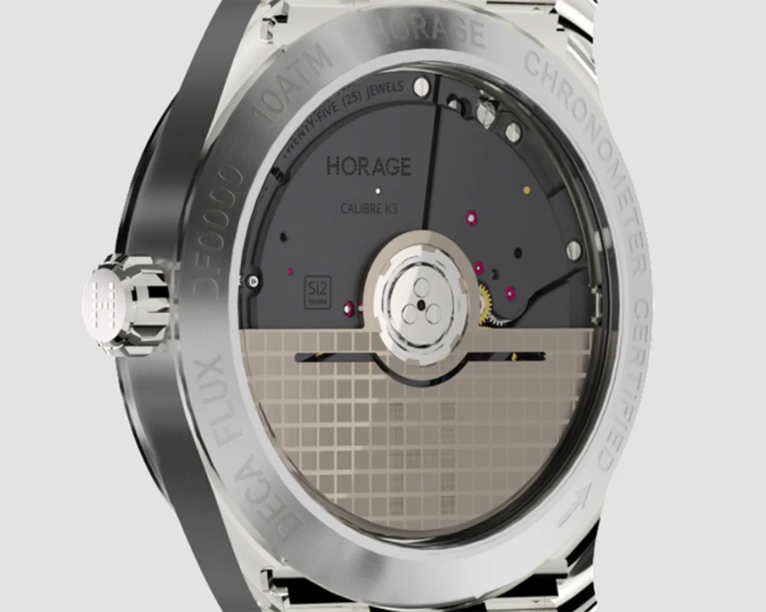 the exhibition case back of a watch