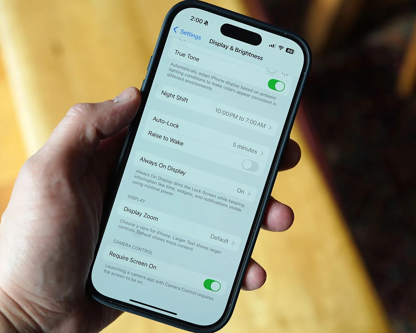 iPhone Pro always-on display