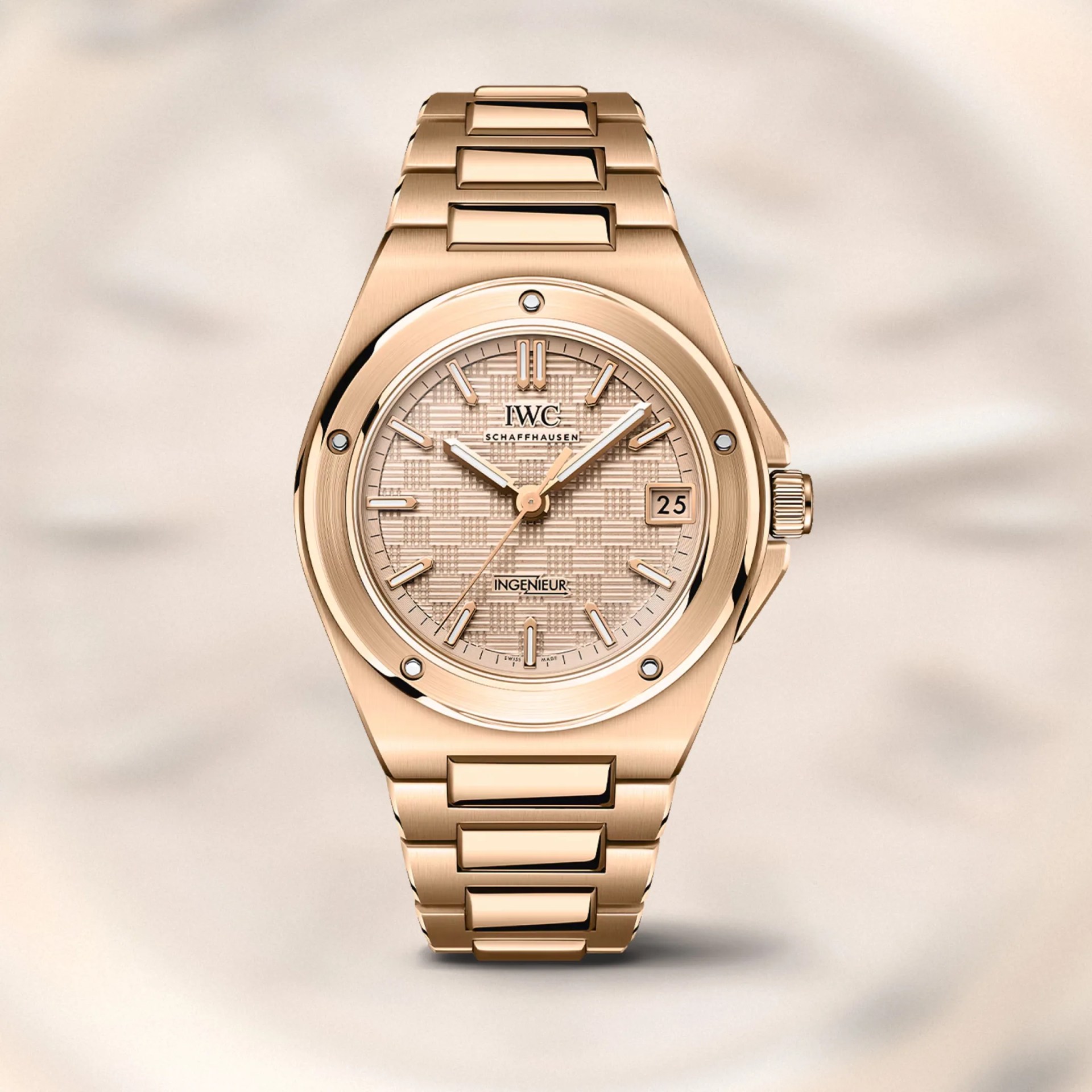 a gold iwc watch