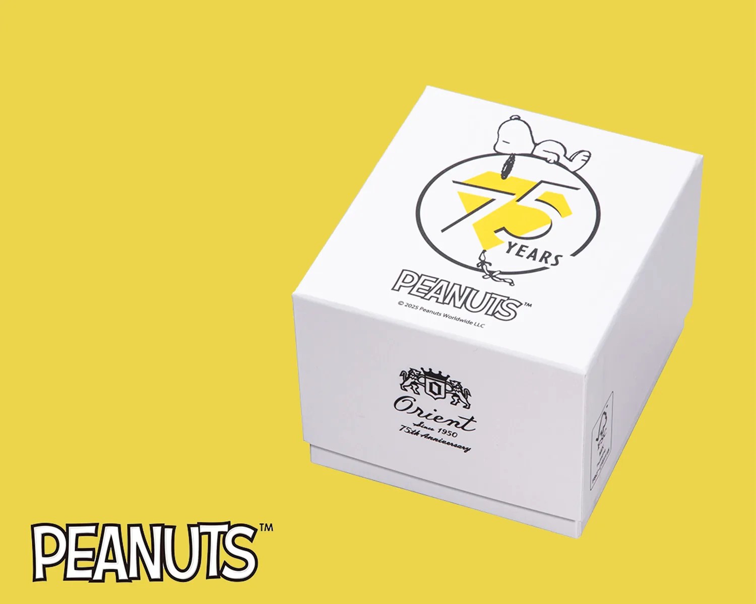 the box for the Orient 75 years of Snoopy watch