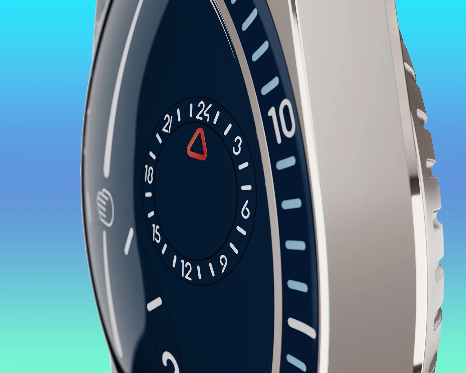 a closeup of a ressence tool watch dial